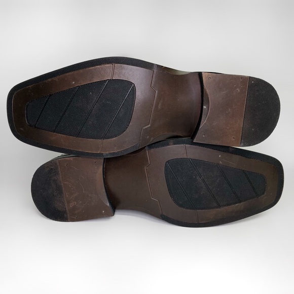 Joseph Abboud black leather slip on loafers